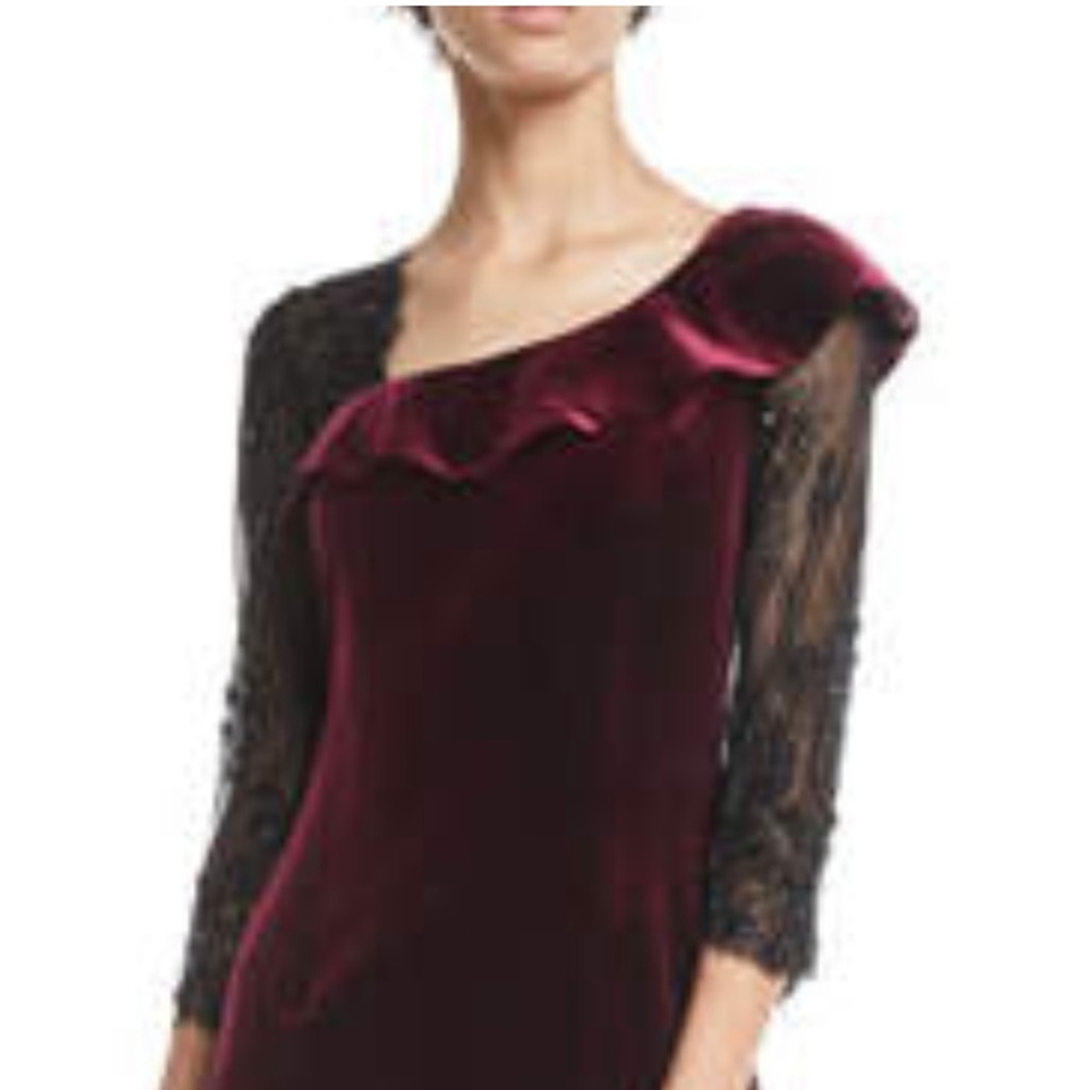 Teri Jon by Rickie Freeman Beaded Velvet Gown